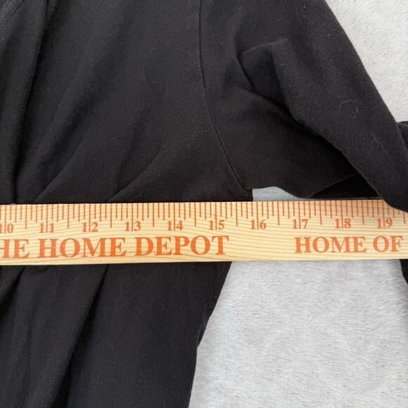 Pact Organic Cotton Waterfall Cardigan Womens Small Black Open Front Lightweight - Picture 6 of 7